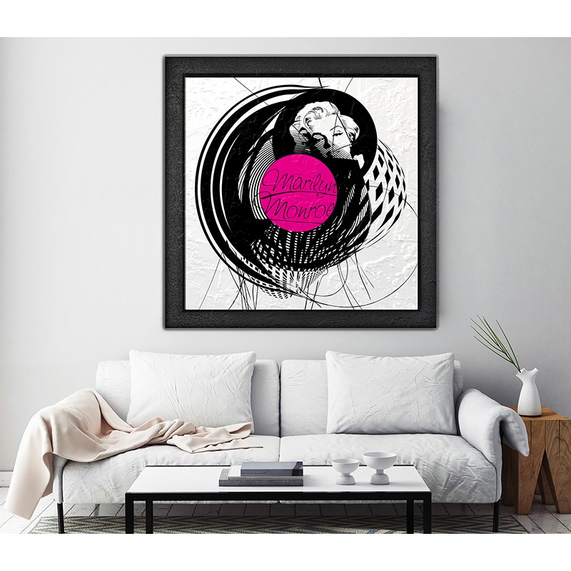 Ahşap Yağlı Boya Dokulu Tablo Pink Marlyn