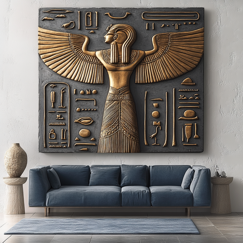 EGYPTIAN EAGLE WOMAN 3D RÖLYEF TABLO