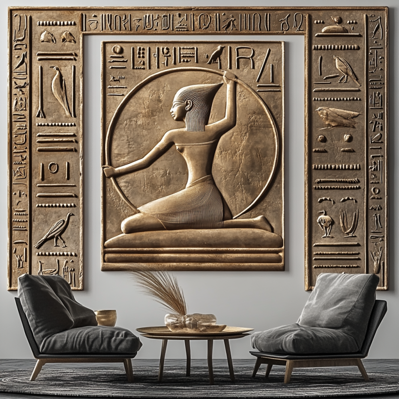 EGYPTIAN SQUARE 3D RÖLYEF TABLO