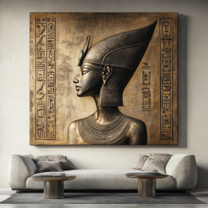 EGYPTIAN ALIEN 3D RÖLYEF TABLO