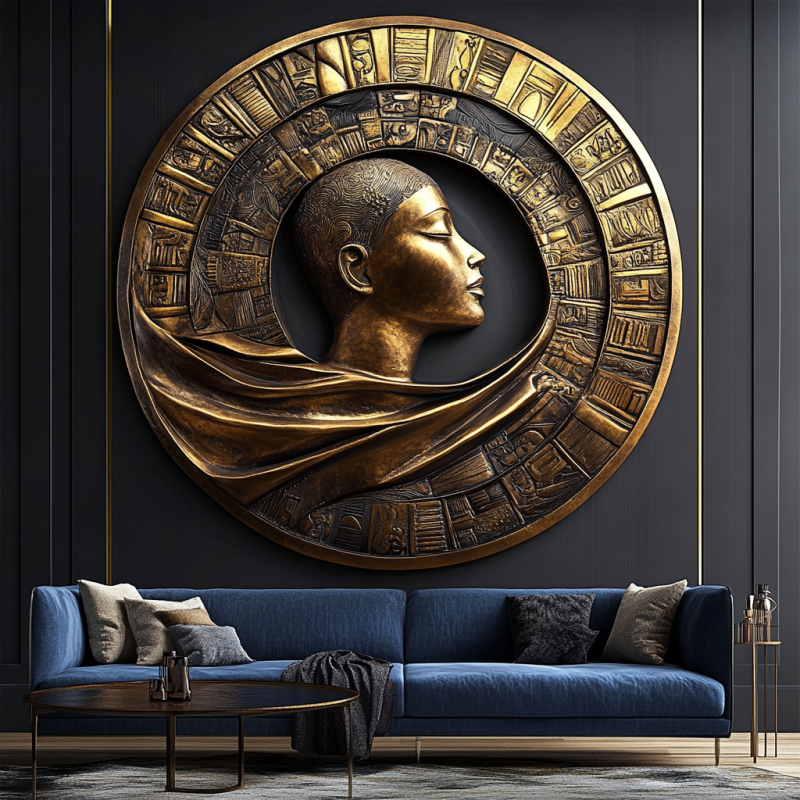 EGYPTIAN GOLD WOMAN 3D RÖLYEF TABLO