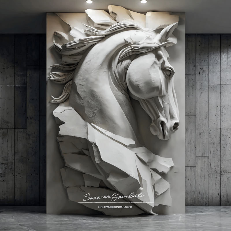 HORSE AT 3D RÖLYEF TABLO