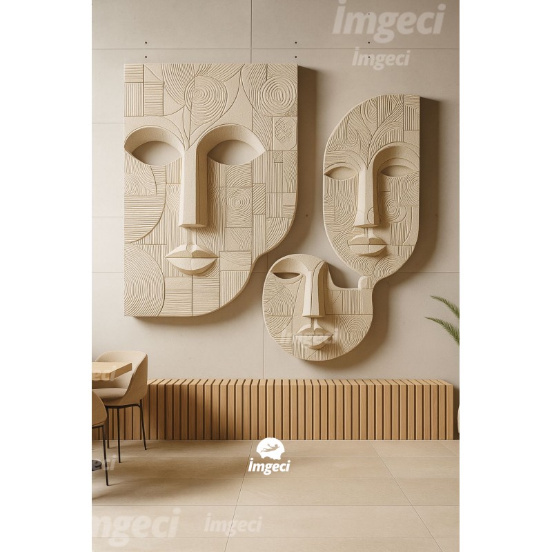 MAMI MASK 3D RÖLYEF TABLO