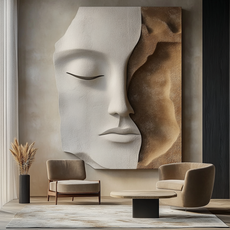 BEYAZ 3D RÖLYEF TABLO