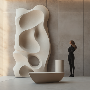 BEYAZ SÜTUN PRIMAL 3D RÖLYEF TABLO