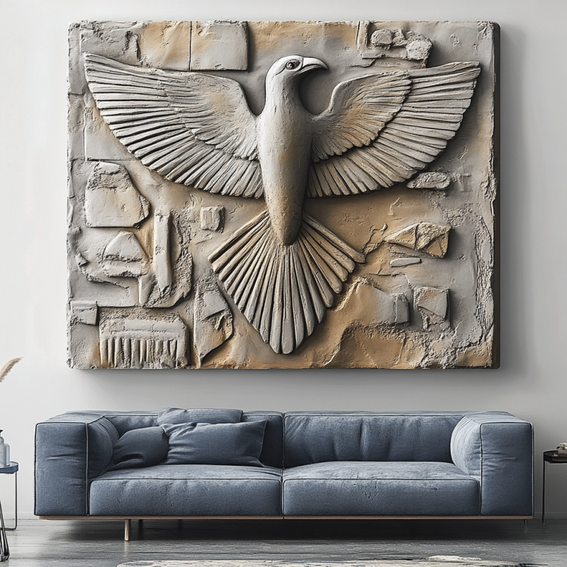 EGYPTIAN EAGLE 3D RÖLYEF TABLO