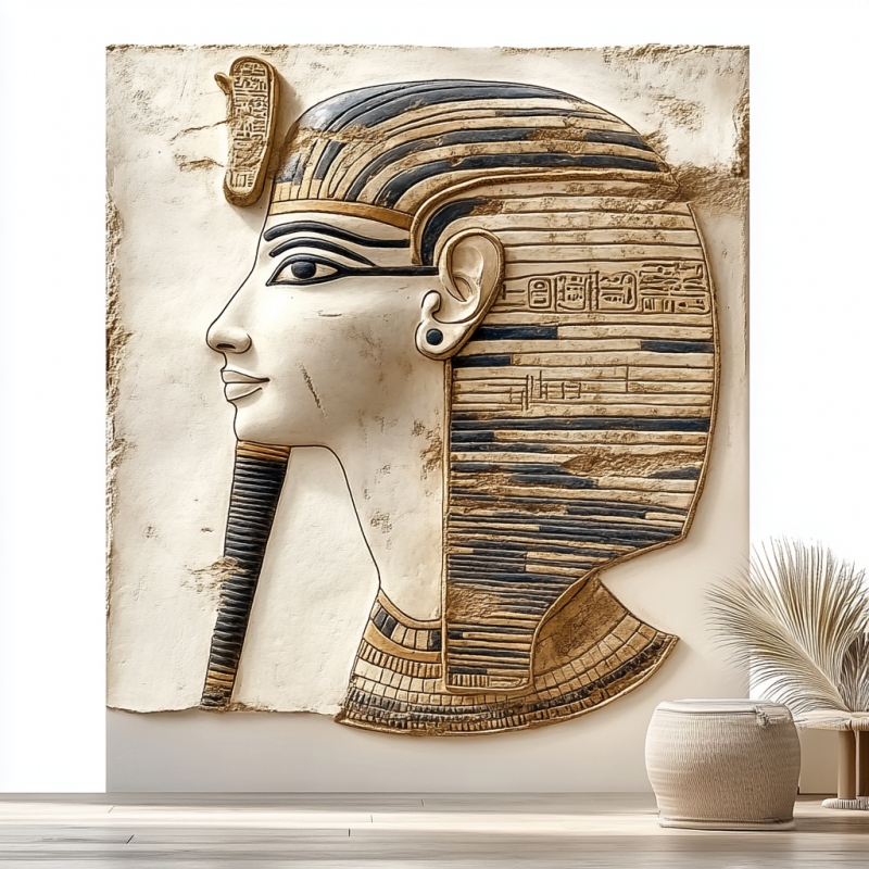 EGYPTIAN WHITE 3D RÖLYEF TABLO