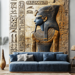 EGYPTIAN BLUE 3D RÖLYEF TABLO