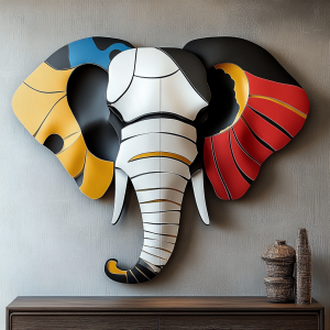 ABSTRACT ELEPHANT 3D RÖLYEF TABLO