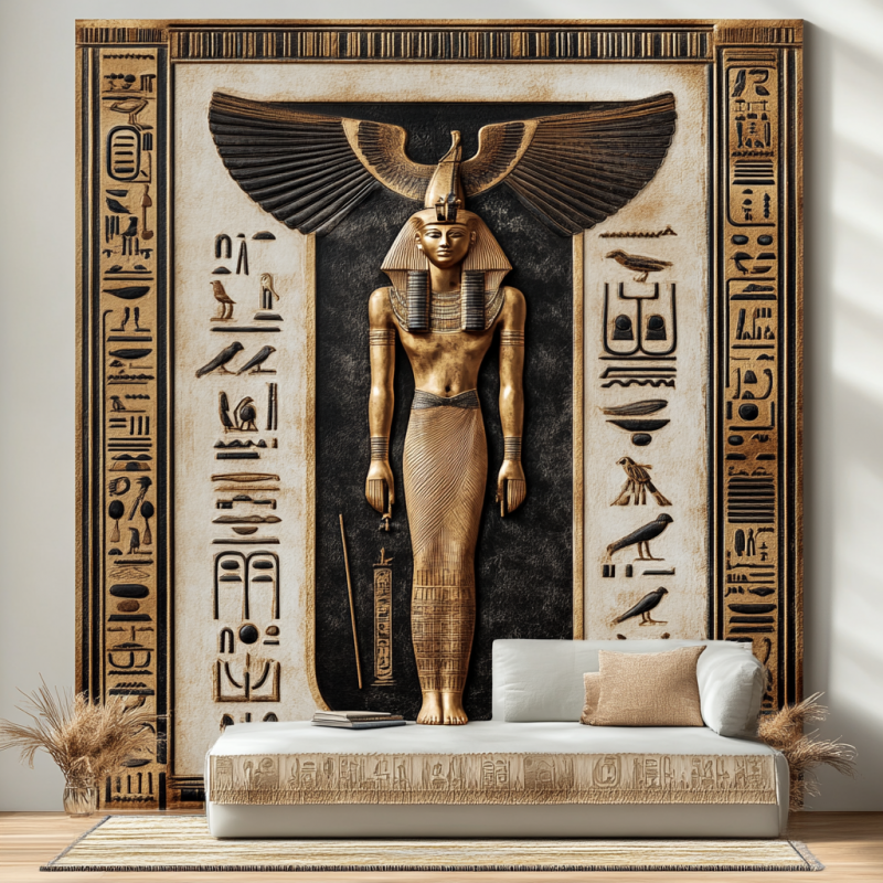 EGYPTIAN HEAD WING 3D RÖLYEF TABLO