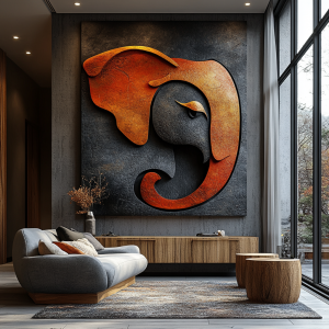 ELEPHANT 3D RÖLYEF TABLO