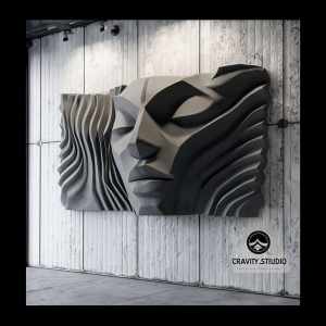 BLACK CUBIC 3D RÖLYEF TABLO