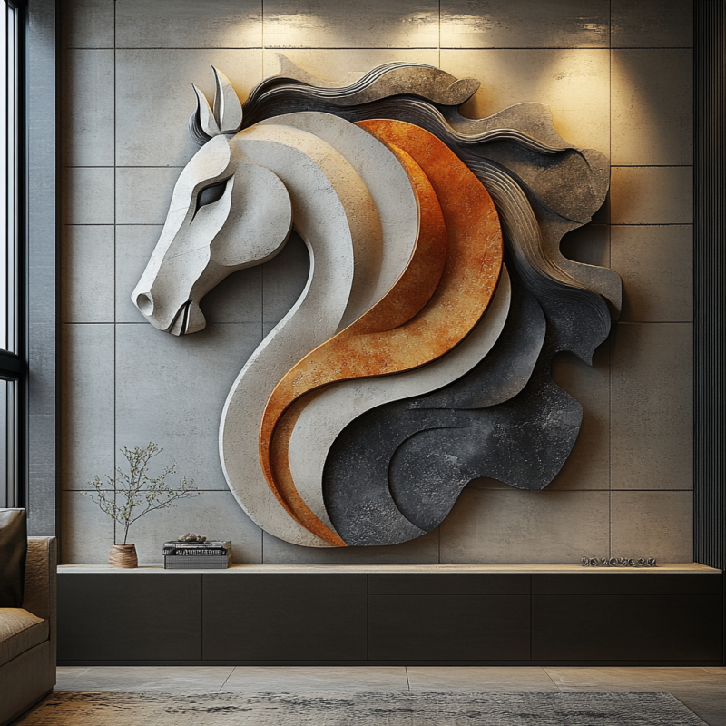 HORSE AT 3D RÖLYEF TABLO