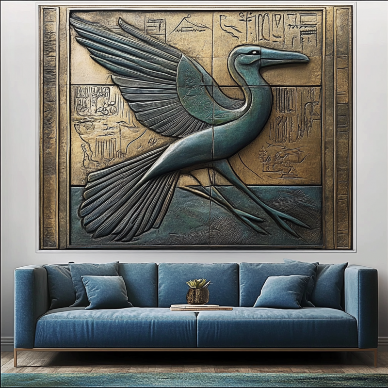 EGYPTIAN SEA BIRD 3D RÖLYEF TABLO