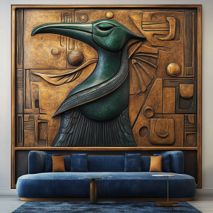 EGYPTIAN BIRD 3D RÖLYEF TABLO